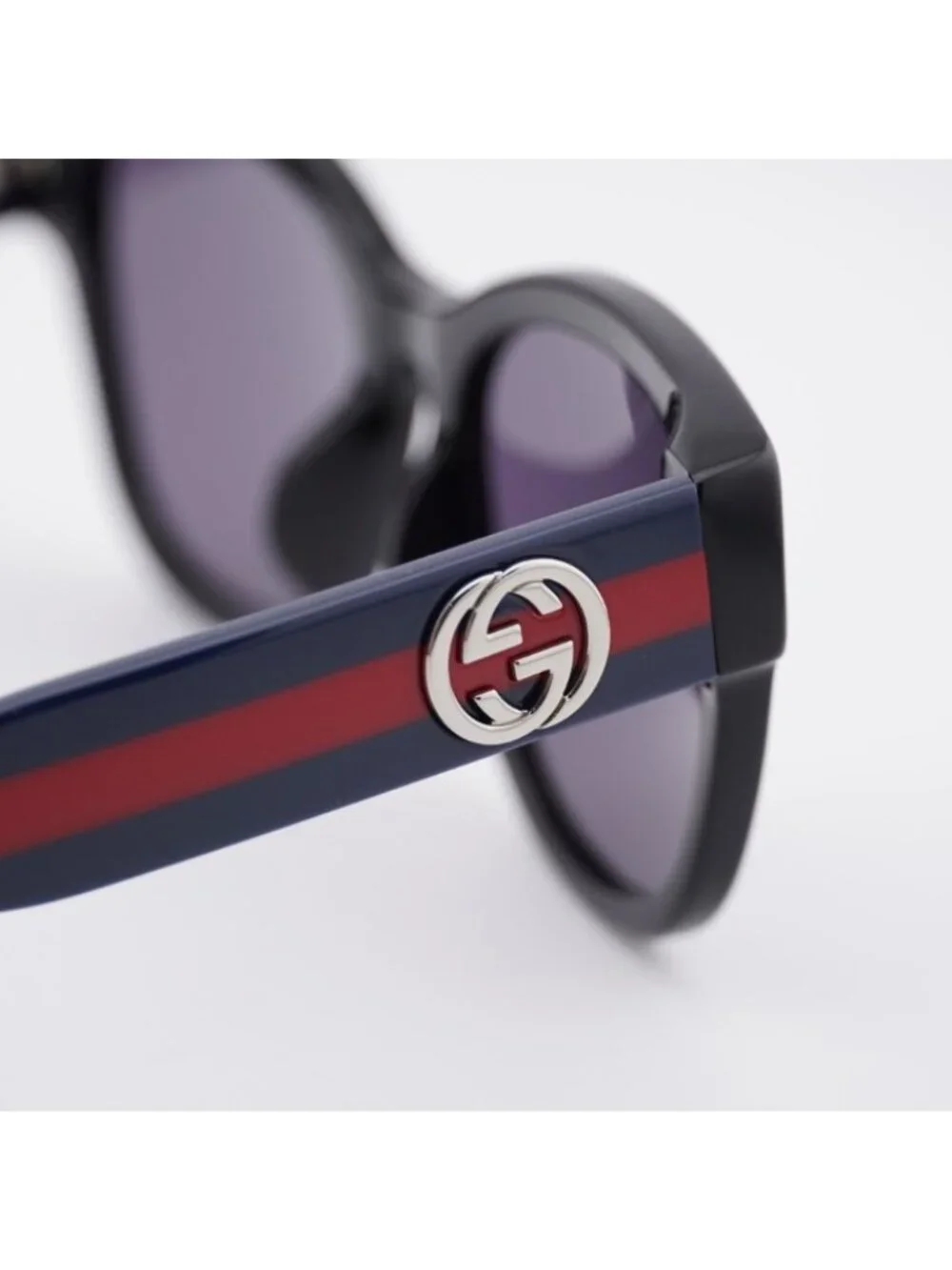 Gucci GG1866SK 004 Sunglasses Black/Blue Square Frame, Violet Lenses